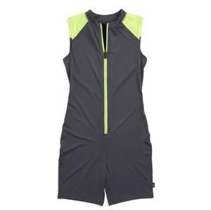 TomboyX small gray Unisuit one piece bathing suit